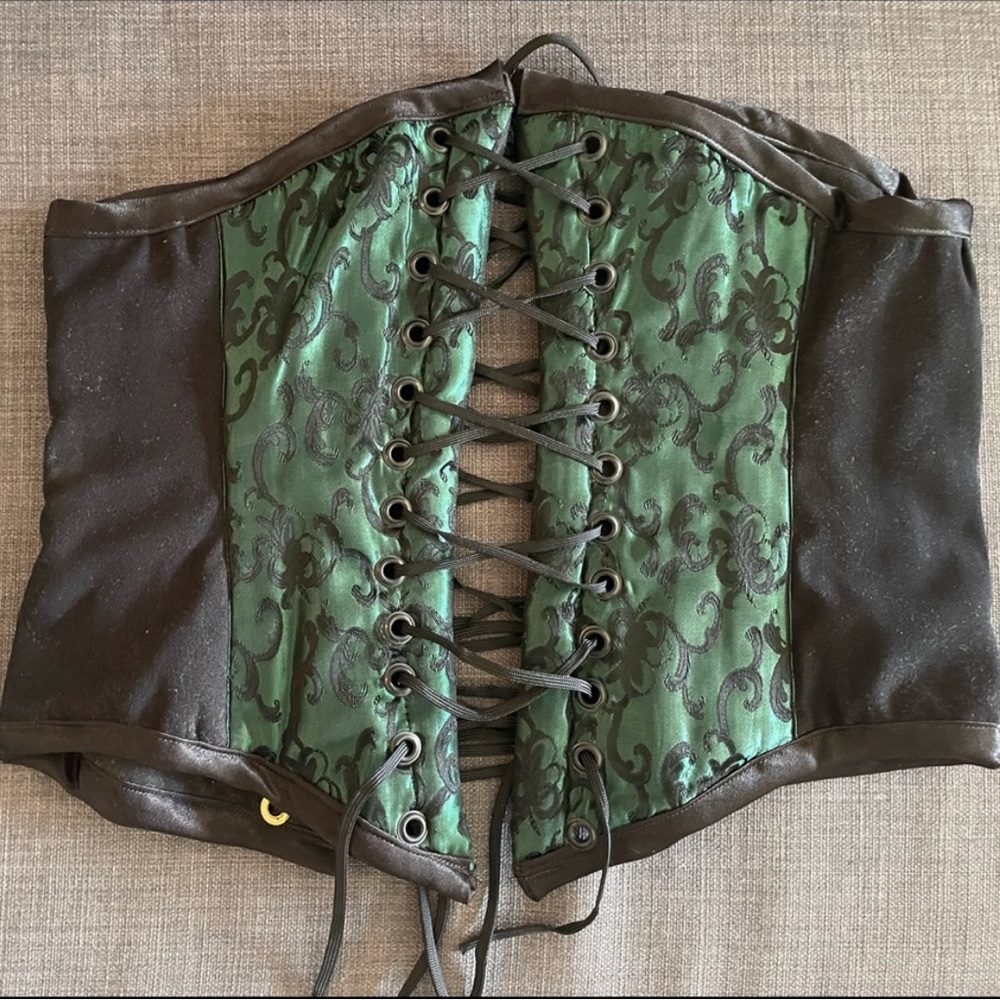 Casta Diva Renaissance Silk & Velvet lace-up Underbust Corset